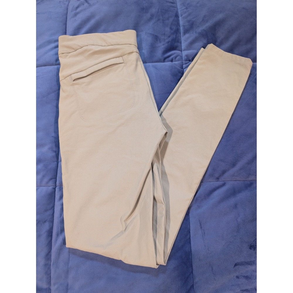 Athleta Wander Stash Skinny Pants Beige Stretch Travel - Size 4 Tall
